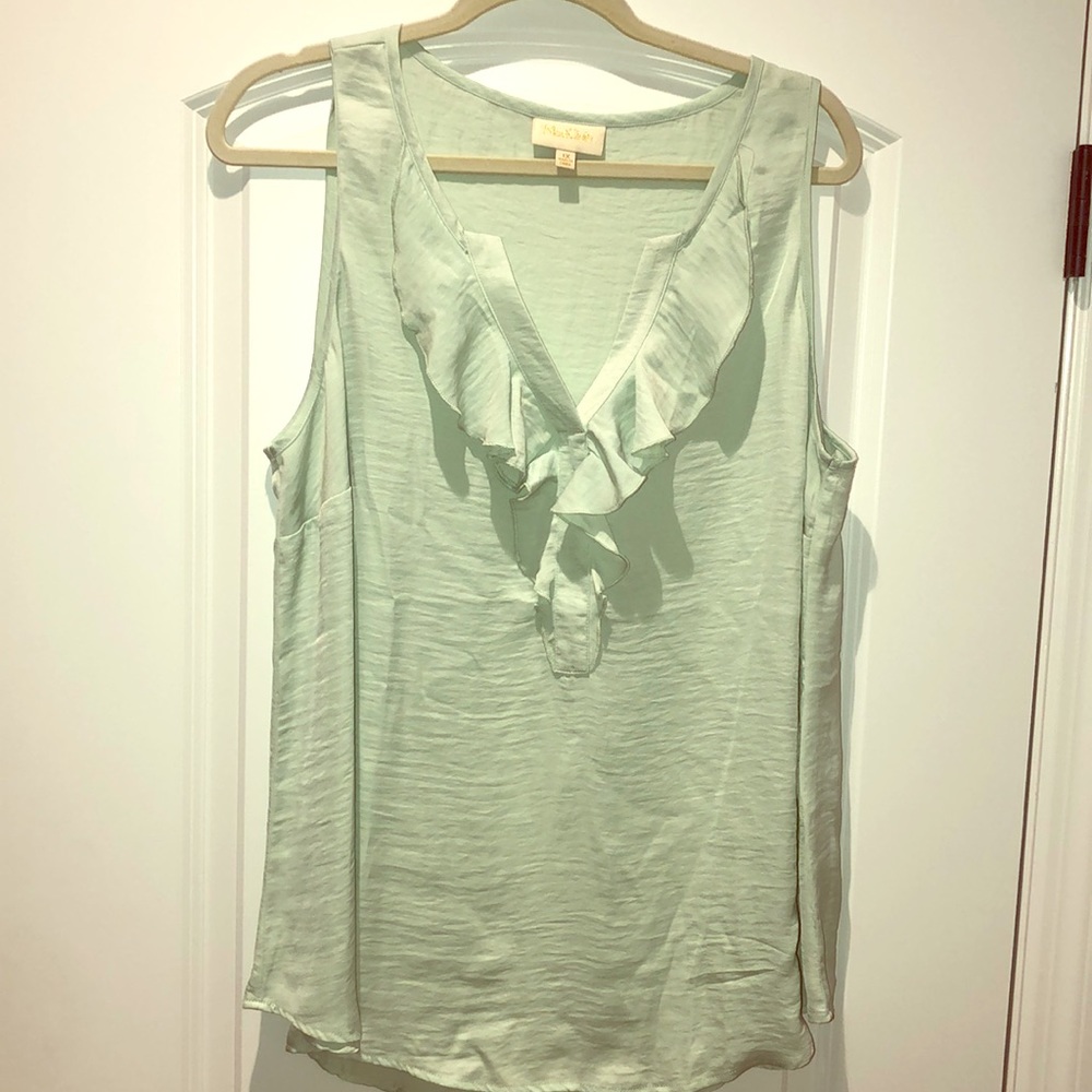 ModCloth Mint Green Ruffle Blouse